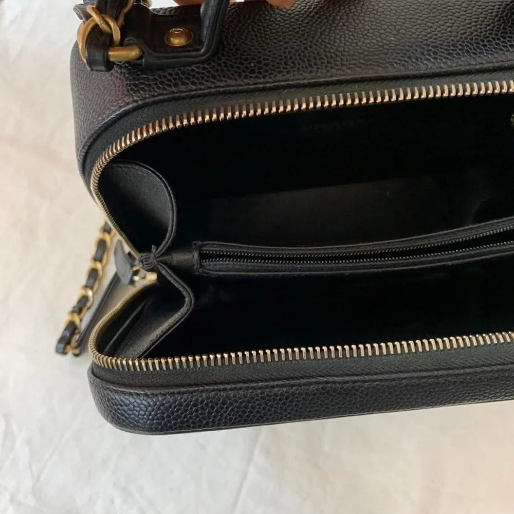 Black Caviar‎ Filigree Vanity Bag GHW EUC